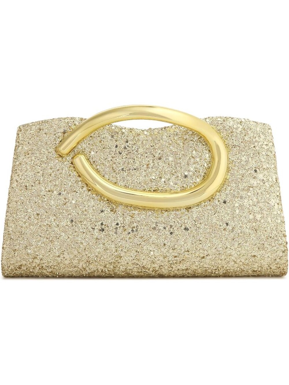 〽️Women's Glitter Gold Vegan Leather Gold Handle Clutch Purses Evening Handbag